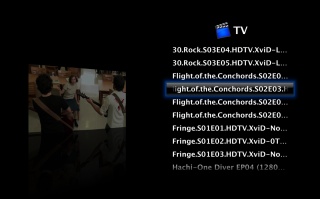 Front Row TV Menu